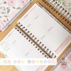 PLANNER SLIM 2027 – VERTICAL SEM PAUTA EM 9 CORES
