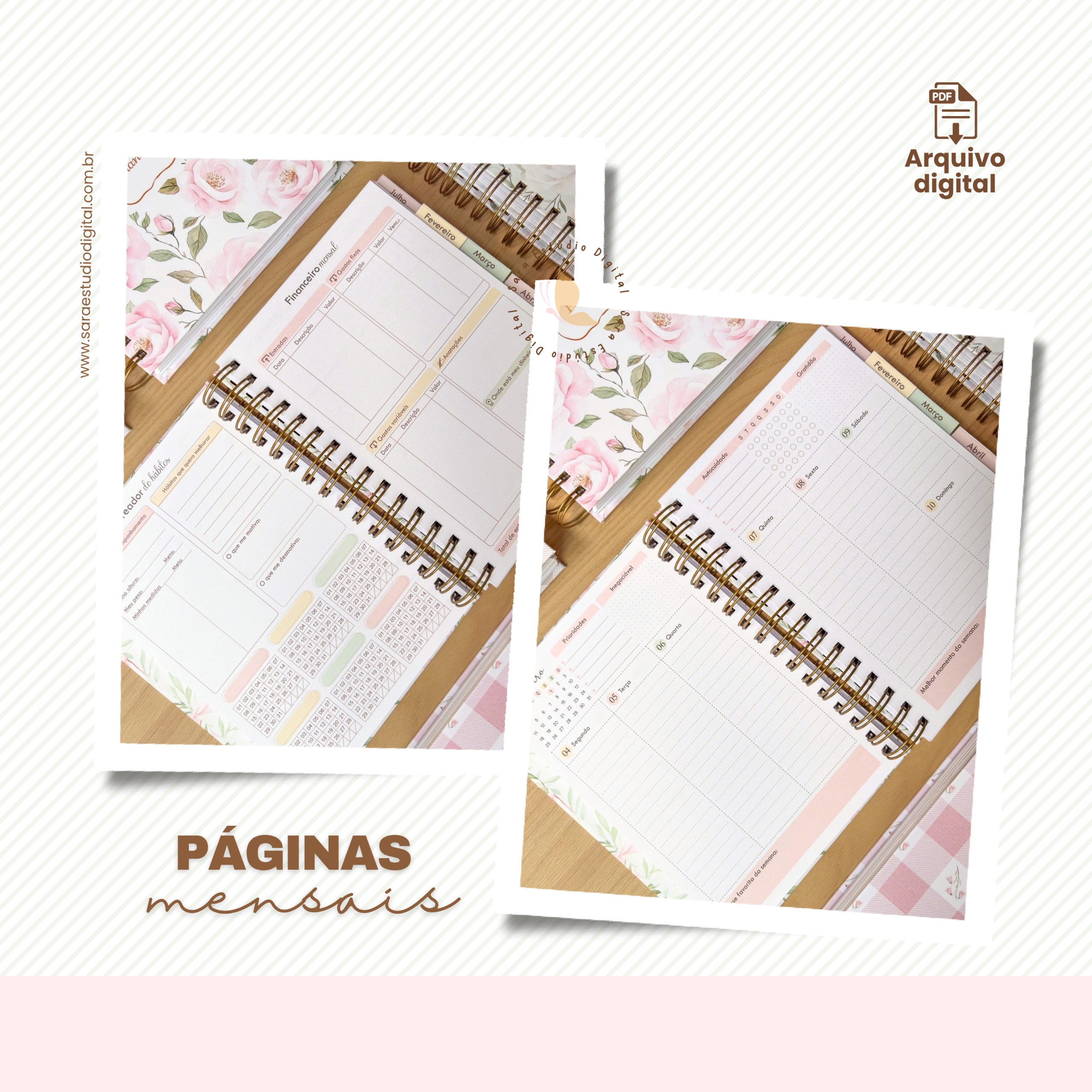 PLANNER A5 2027 – VERTICAL COM PAUTA EM 9 CORES - Imagem 14