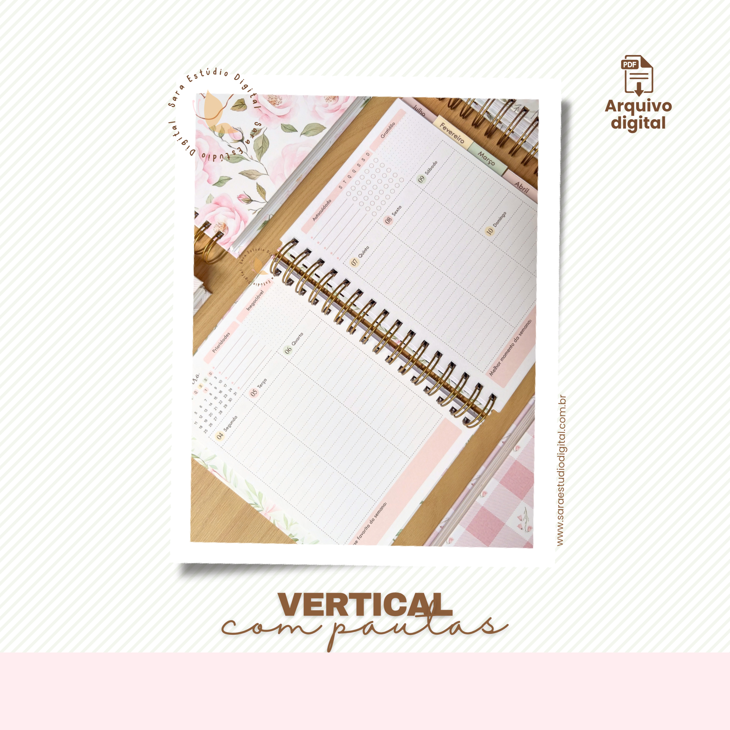 PLANNER A5 2027 – VERTICAL COM PAUTA EM 9 CORES - Imagem 17